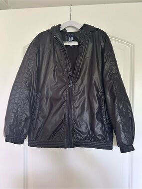 GAP Kids Black Hooded Windbreaker Jacket